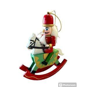 Martha Holiday Nutcracker Riding a rocking horse Christmas hanging ornament (4)